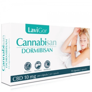 Caja de capsulas Cannabisan Dormibisan para facilitar el sueño