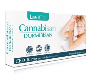 Caja de capsulas Cannabisan Dormibisan para facilitar el sueño