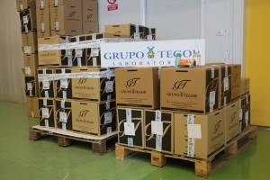 Imagen de los productos donados a Ucrania por el Grupo Tegor