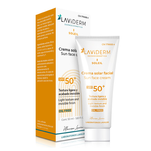 Imagen de la crema solar facial y corporal Laviderm SPF 50+ oil free