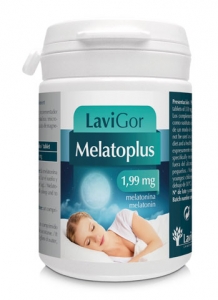 Bote melatoplus con comprimidos para mejorar jet lag.